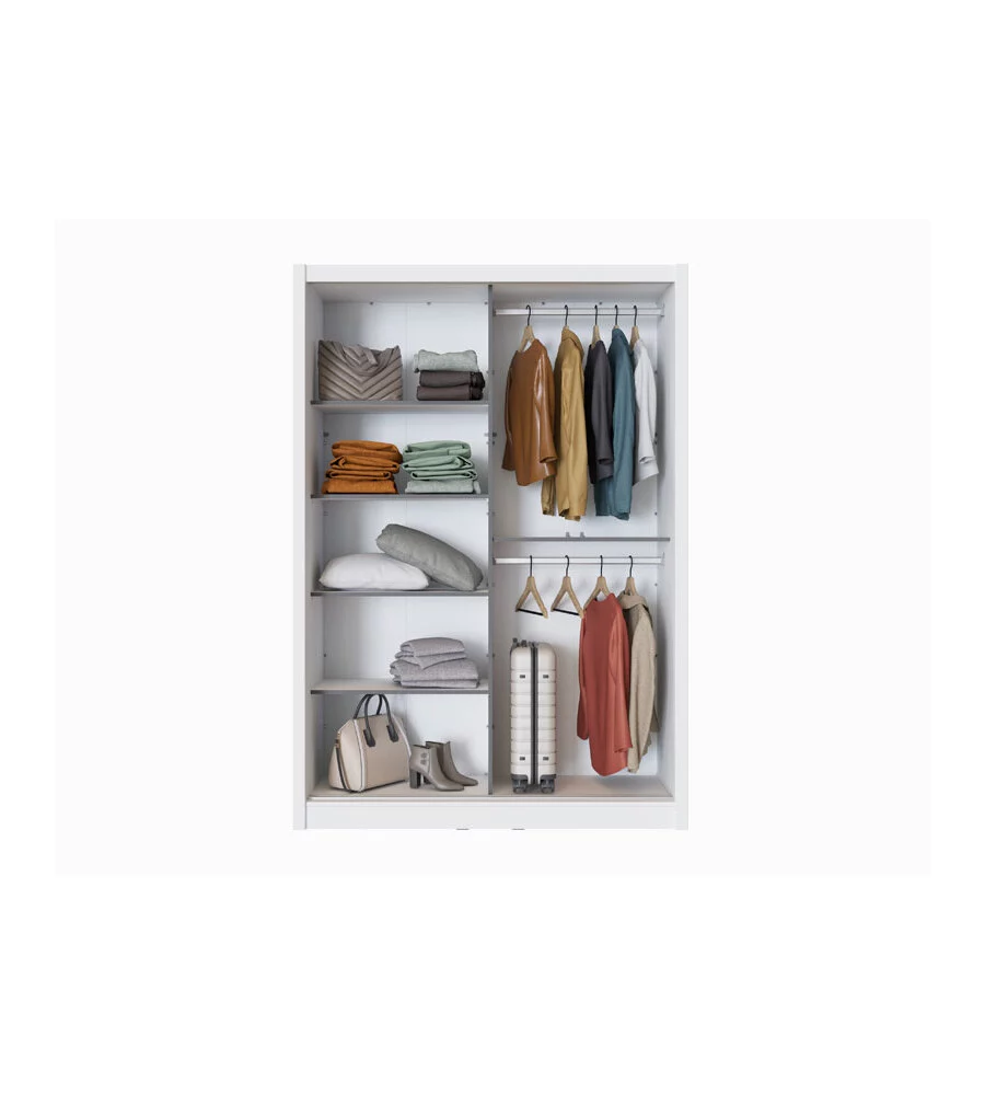 ARMADIO 2 ANTE SCORREVOLI BELLAHOME "ALBA" CON SPECCHIO BIANCO 155,2X59,8X215,7 CM
