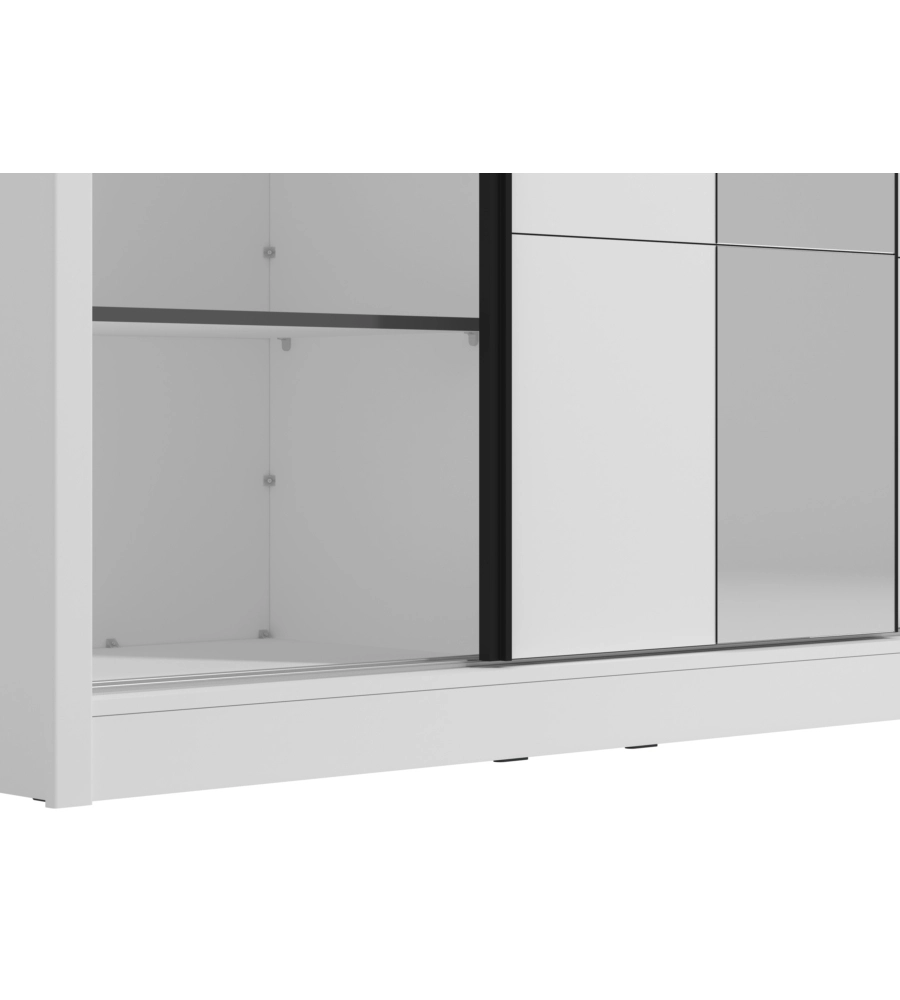 ARMADIO 2 ANTE SCORREVOLI BELLAHOME "ALBA" CON SPECCHIO BIANCO 155,2X59,8X215,7 CM