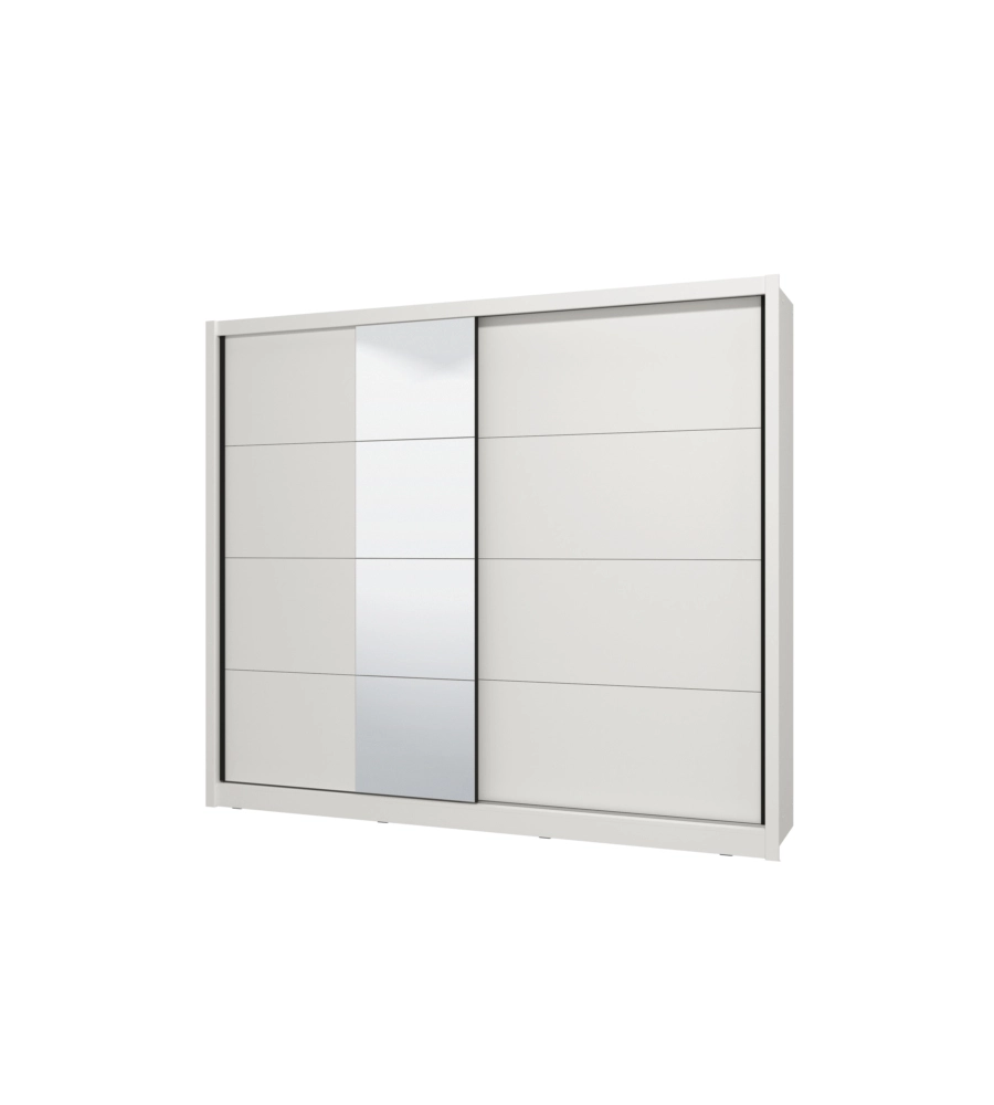 ARMADIO 2 ANTE SCORREVOLI BELLAHOME "ALBA" CON SPECCHIO BIANCO 250,8X59,8X215,7 CM