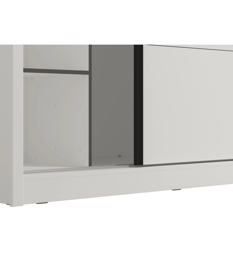 ARMADIO 2 ANTE SCORREVOLI BELLAHOME "ALBA" CON SPECCHIO BIANCO 250,8X59,8X215,7 CM