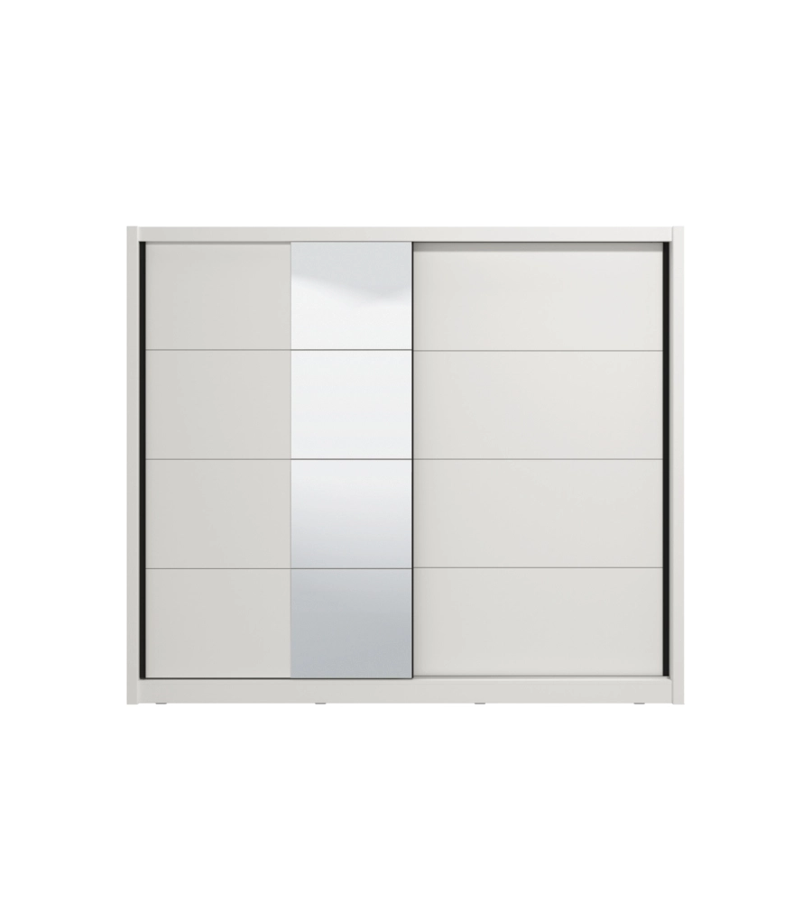ARMADIO 2 ANTE SCORREVOLI BELLAHOME "ALBA" CON SPECCHIO BIANCO 250,8X59,8X215,7 CM
