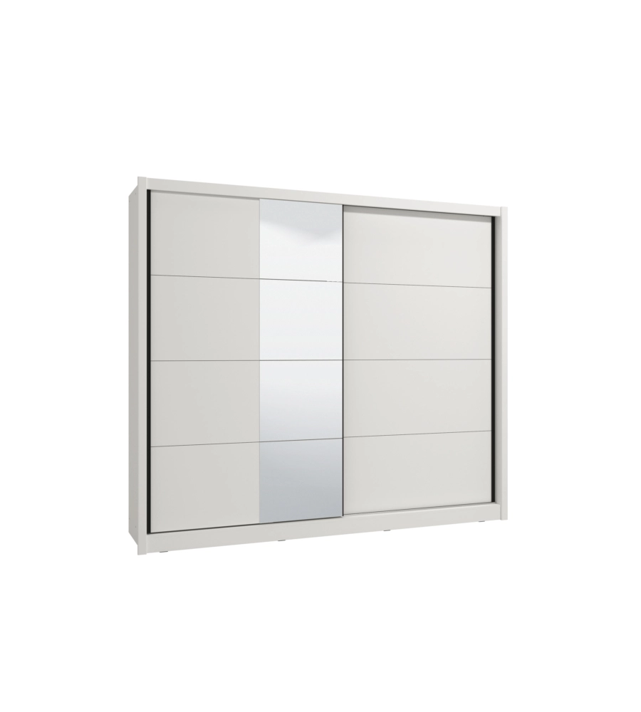 ARMADIO 2 ANTE SCORREVOLI BELLAHOME "ALBA" CON SPECCHIO BIANCO 250,8X59,8X215,7 CM