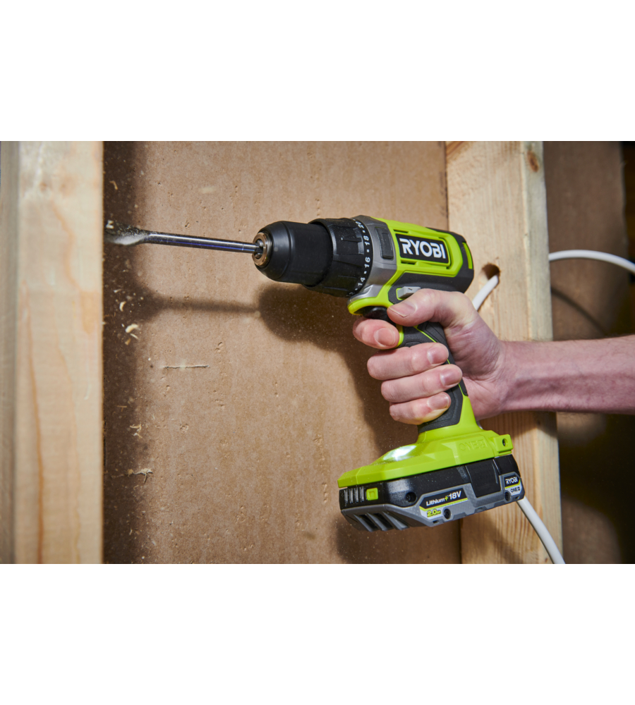 Kit valigetta trapano avvitatore a batteria Ryobi "RDD18-2C42S" 18V 4Ah e caricabatterie