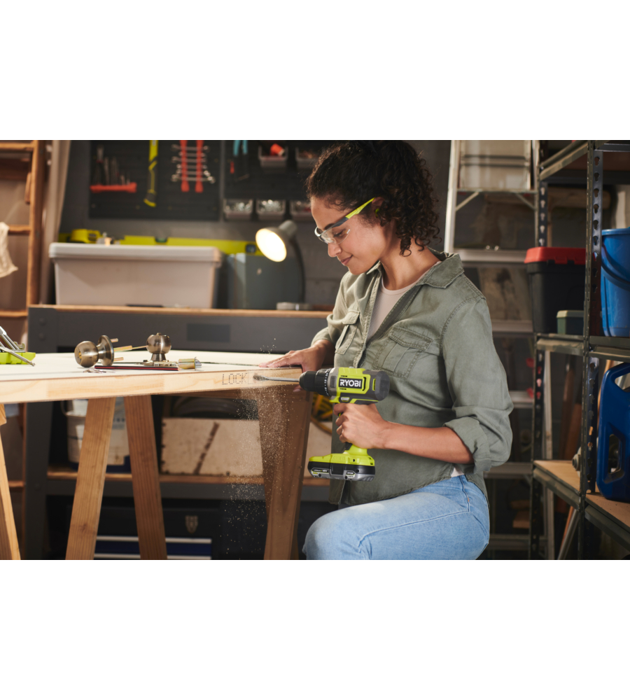 Kit valigetta trapano avvitatore a batteria Ryobi "RDD18-2C42S" 18V 4Ah e caricabatterie