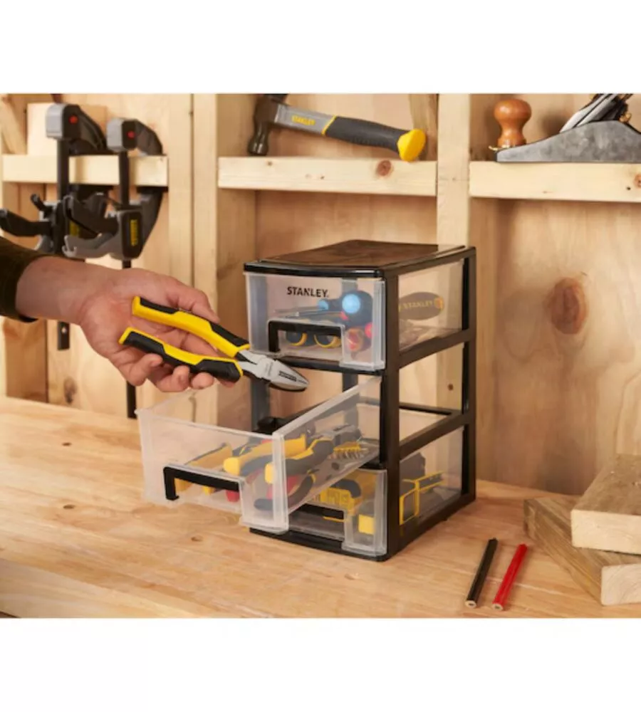 Cassettiera 3 cassetti Stanley "Essential media" 17x24x30 cm