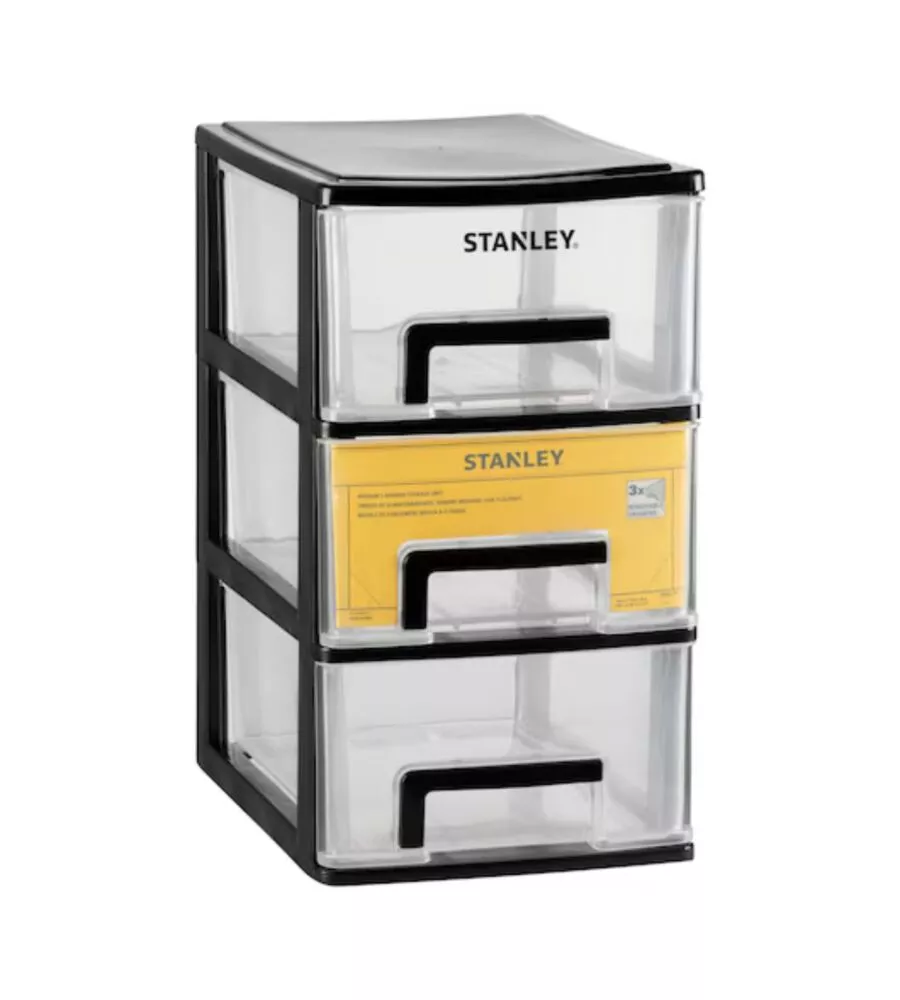 Cassettiera 3 cassetti Stanley "Essential media" 17x24x30 cm