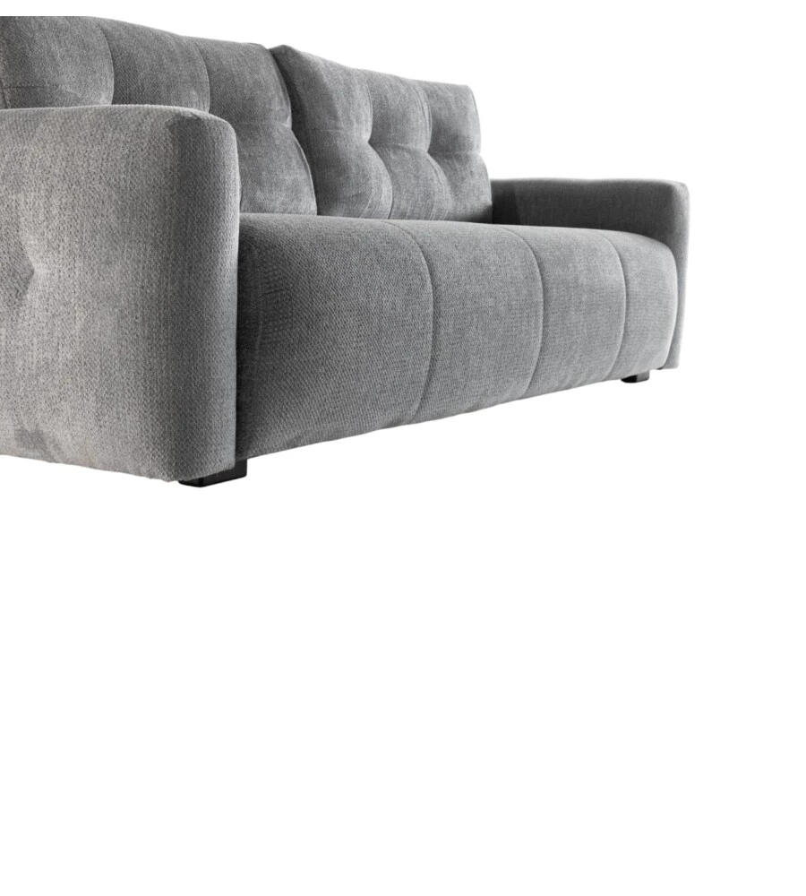 Divano letto BellaHome "Roma" 3 posti in tessuto grigio 236x98x87 cm