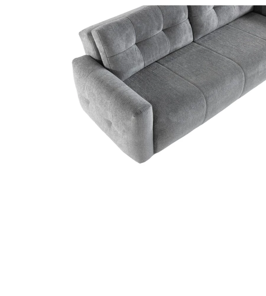 Divano letto BellaHome "Roma" 3 posti in tessuto grigio 236x98x87 cm