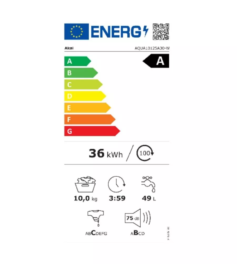 Lavatrice Akai "AQUA10125A30-W" carico 10 kg classe energetica A