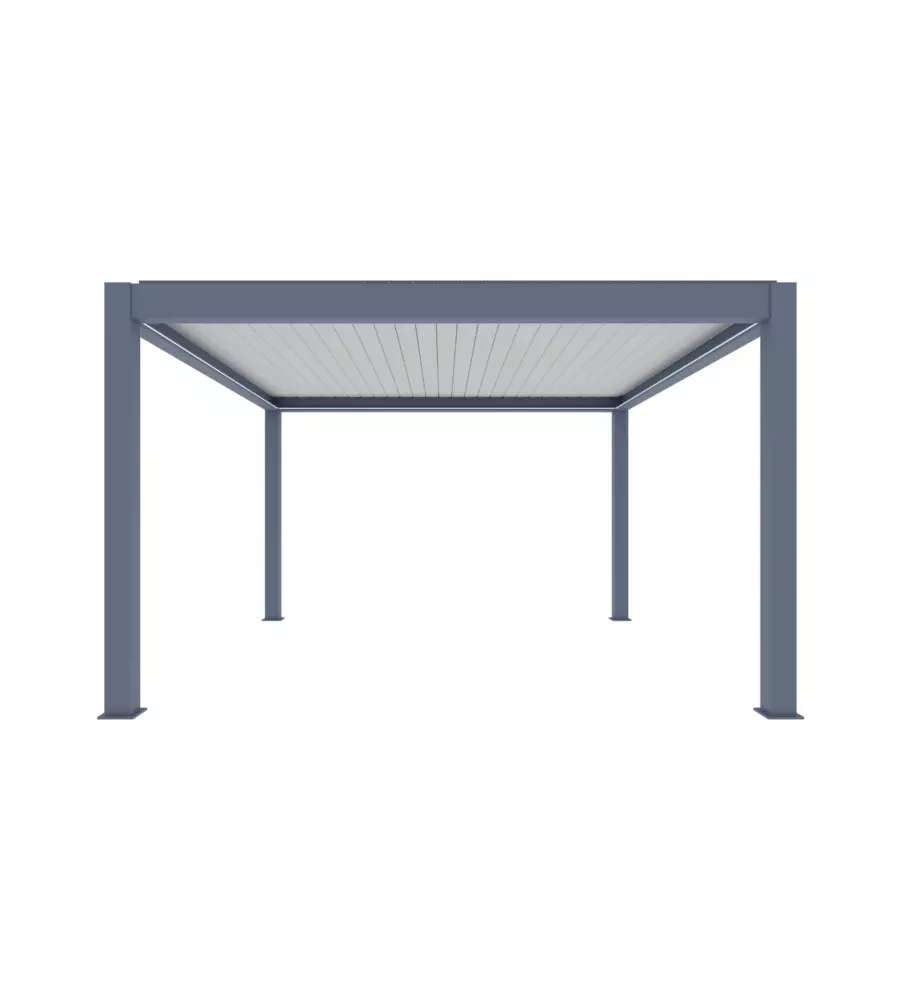 PERGOLA BIOCLIMATICA MOTORIZZATA RIVIERA "ULIVO" IN ALLUMINIO ANTRACITE 4X4X2,58 MT