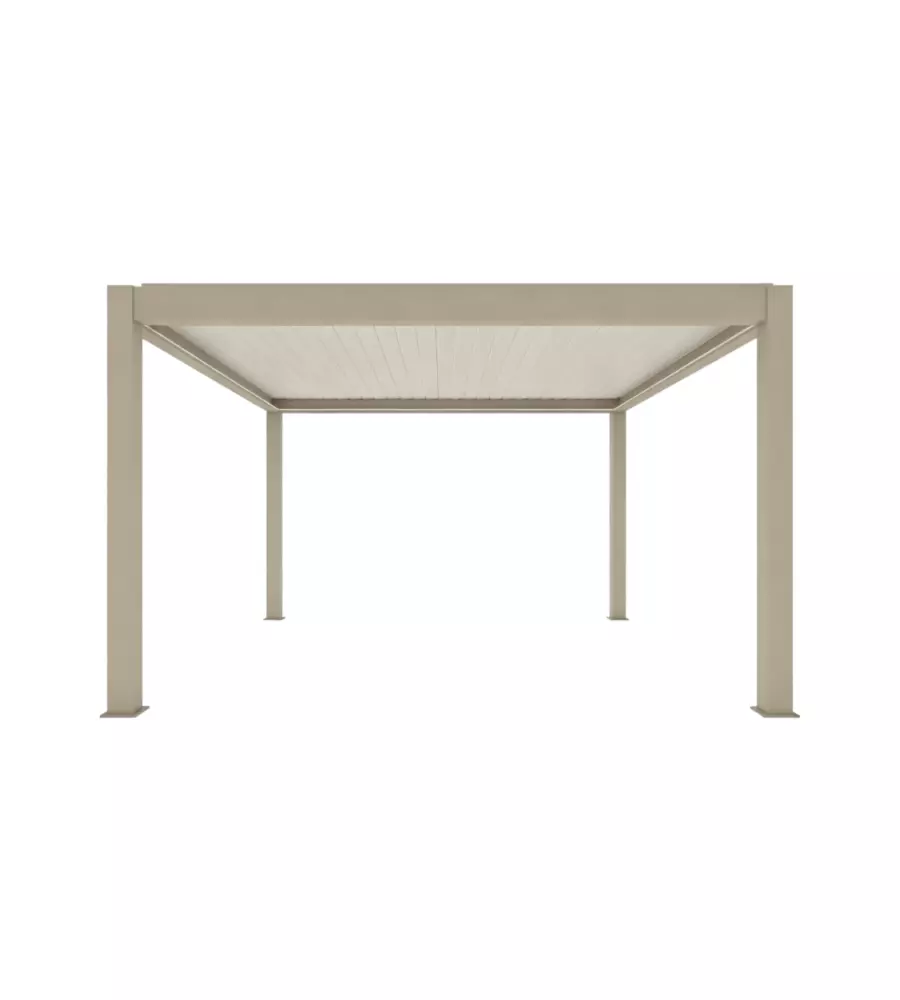 PERGOLA BIOCLIMATICA MOTORIZZATA RIVIERA "ULIVO" IN ALLUMINIO BEIGE 4X4X2,58 MT