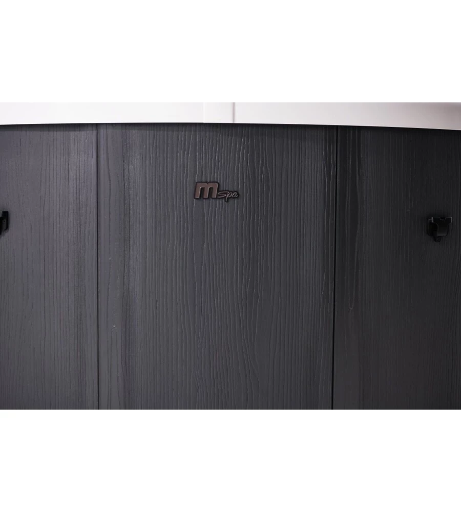 PISCINA IDROMASSAGGIO RIVIERA "DENVER" MARRONE EFFETTO LEGNO 6 PERSONE 182X182X70 CM