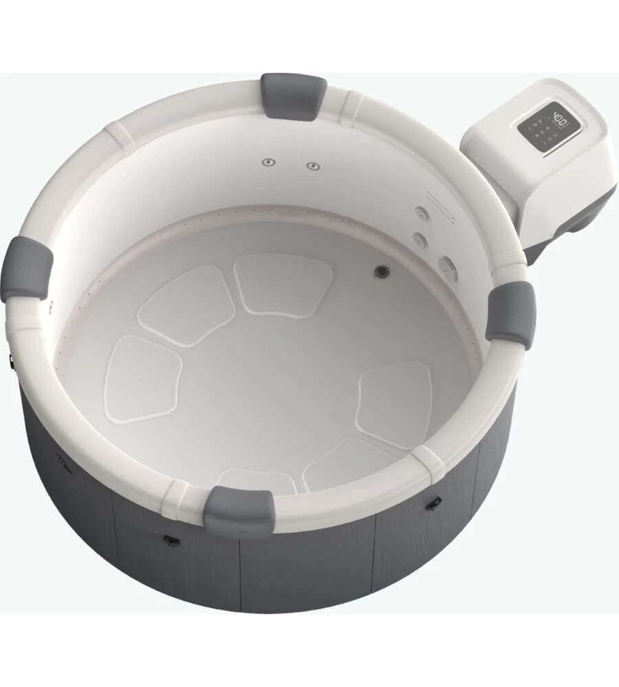 PISCINA IDROMASSAGGIO RIVIERA "DENVER" MARRONE EFFETTO LEGNO 6 PERSONE 182X182X70 CM