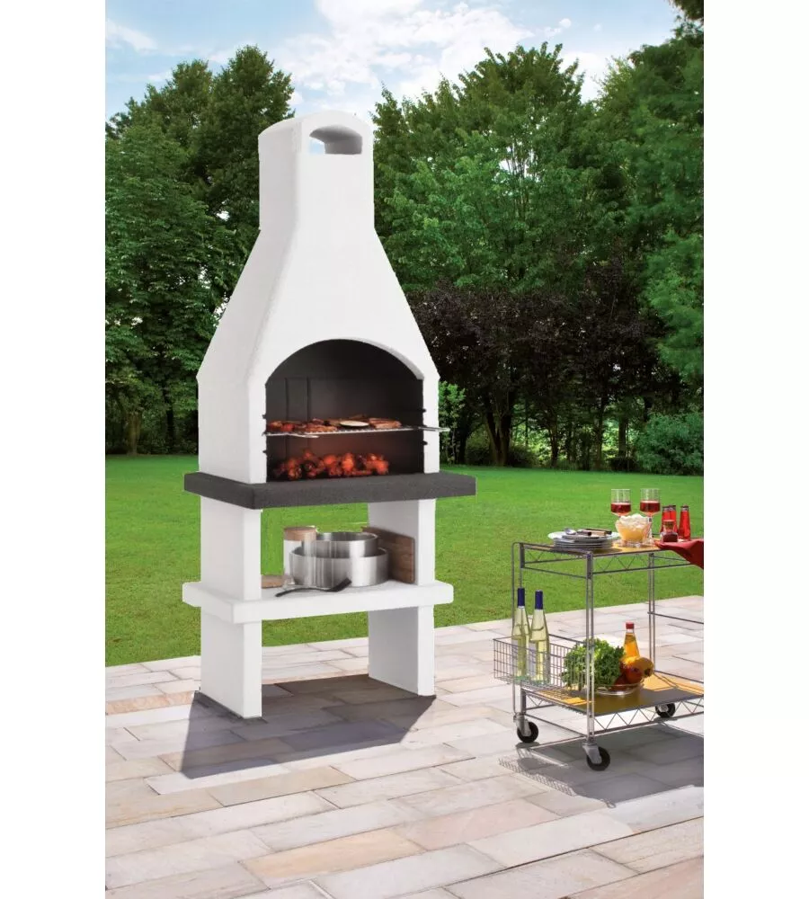 BARBECUE A CARBONELLA PALAZZETTI IN CEMENTO "PISTOIA" 80X59X203 CM