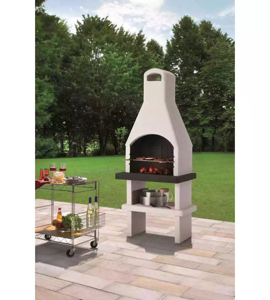 BARBECUE A CARBONELLA PALAZZETTI IN CEMENTO "PISTOIA" 80X59X203 CM