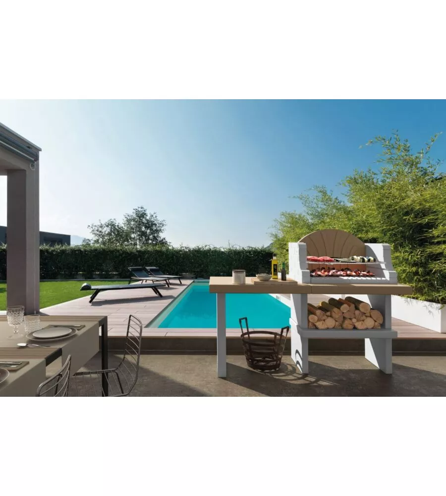 BARBECUE A CARBONELLA IN CEMENTO PALAZZETTI "VASTO" 160X59X124 CM