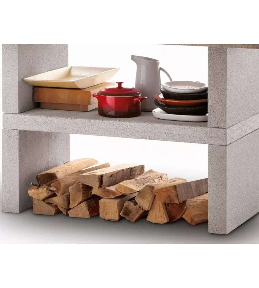 BARBECUE A CARBONELLA IN CEMENTO PALAZZETTI "SAINT-TROPEZ" 128X71X124 CM