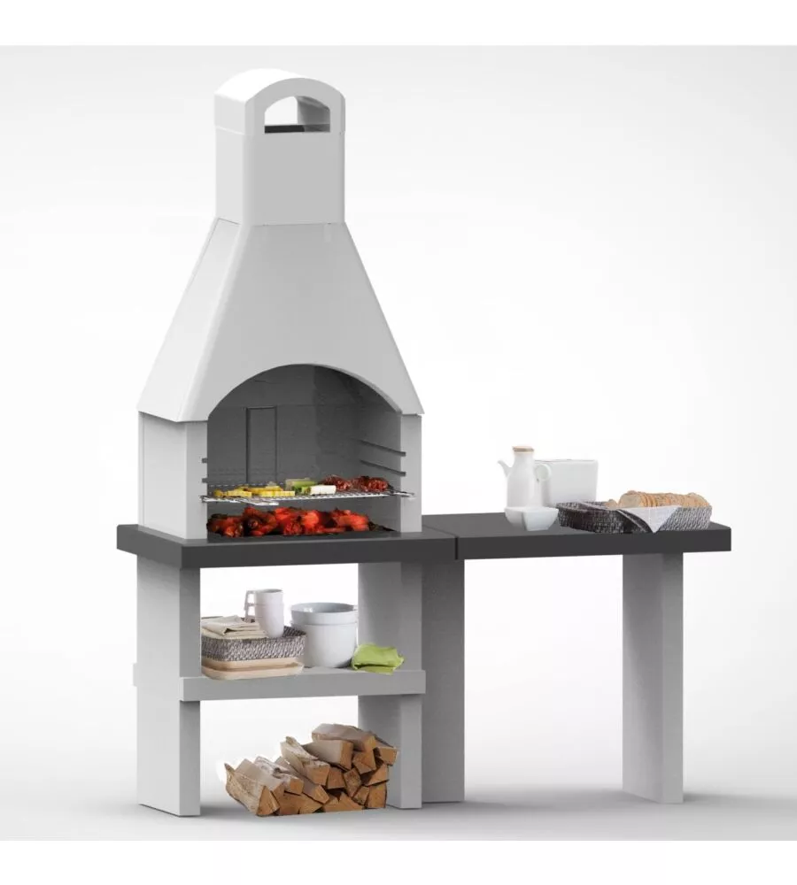 BARBECUE A CARBONELLA IN CEMENTO "PISTOIA XL" 160X59X203 CM
