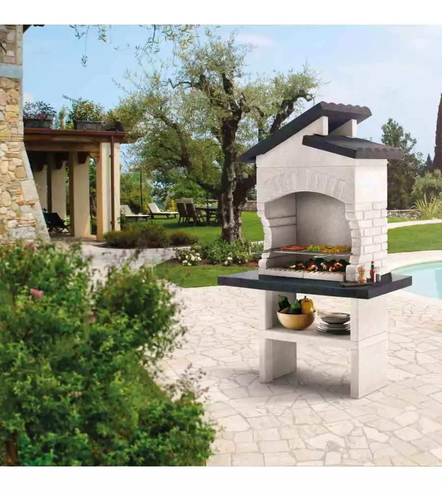 BARBECUE A CARBONELLA IN CEMENTO PALAZZETTI "PROCIDA 2" 118X70X186 CM