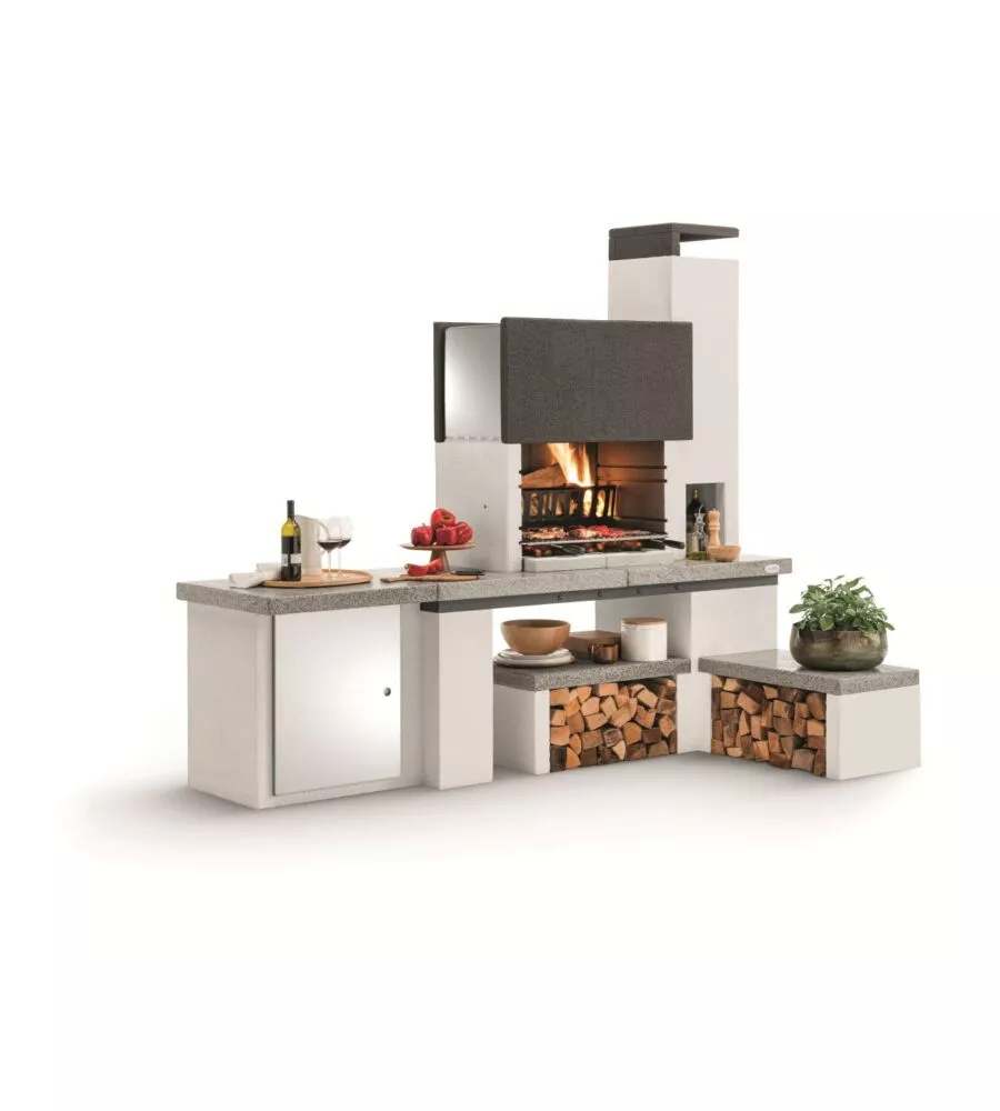 BARBECUE A CARBONELLA IN CEMENTO "NEW YORK" 184X95X246 CM