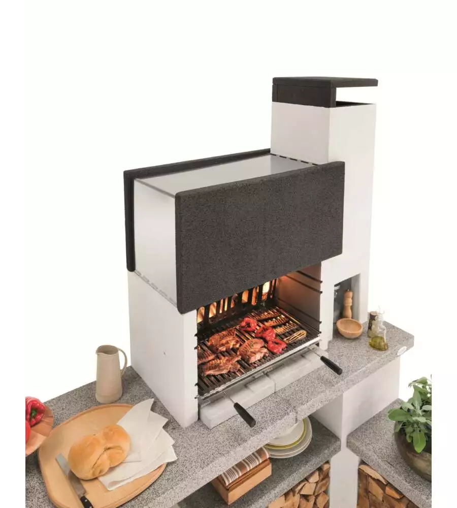 BARBECUE A CARBONELLA IN CEMENTO "NEW YORK" 184X95X246 CM