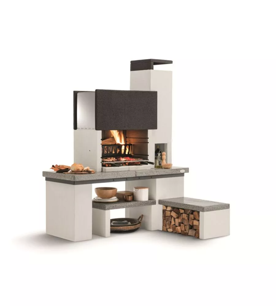 BARBECUE A CARBONELLA IN CEMENTO "NEW YORK" 184X95X246 CM