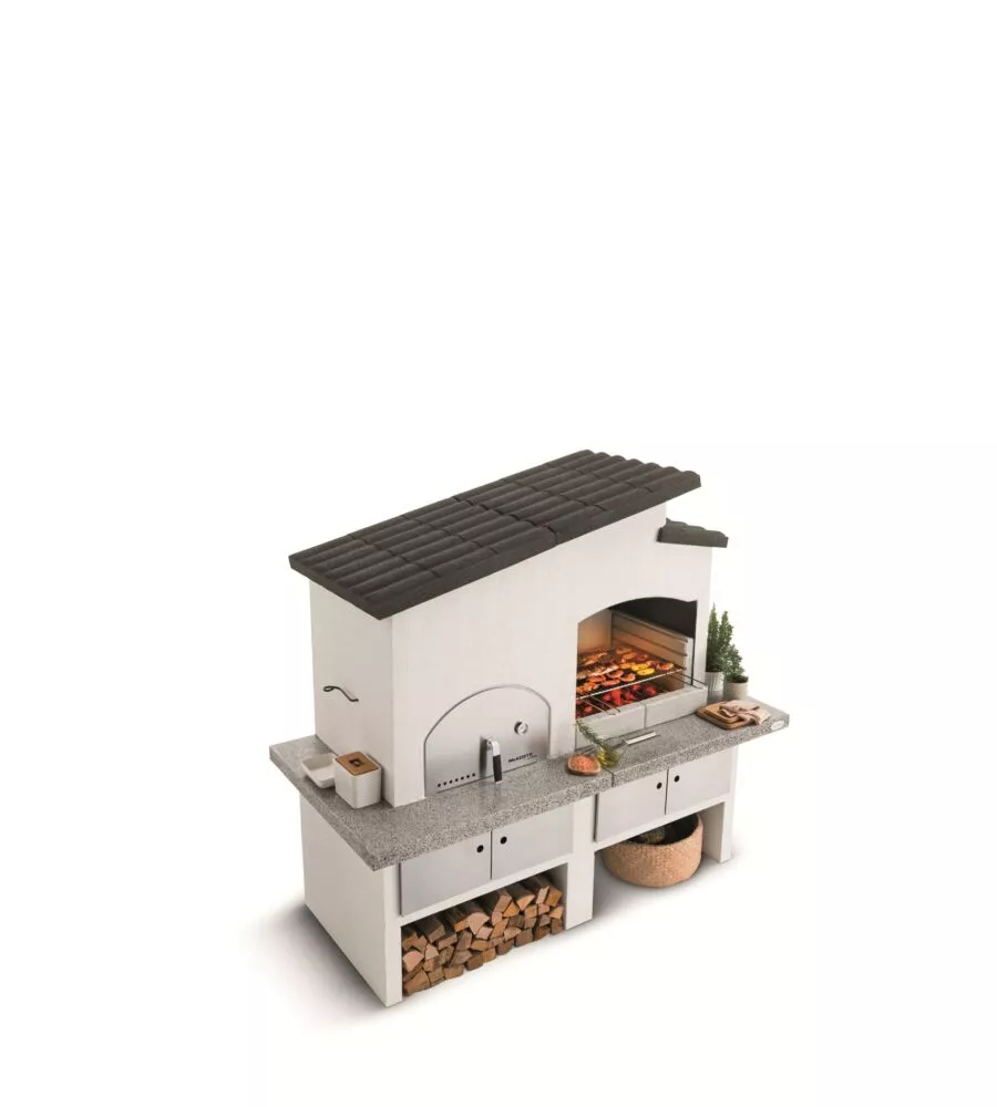 BARBECUE A CARBONELLA IN CEMENTO PALAZZATTI "NEW ZEALAND 2" 118X92X265 CM