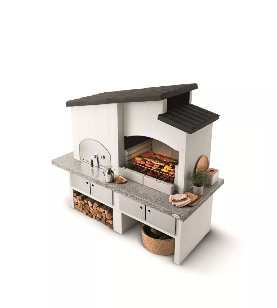 BARBECUE A CARBONELLA IN CEMENTO PALAZZATTI "NEW ZEALAND 2" 118X92X265 CM