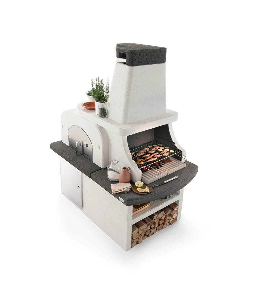 BARBECUE A CARBONELLA IN CEMENTO PALAZZETTI "BASTIA" 204X95X187 CM