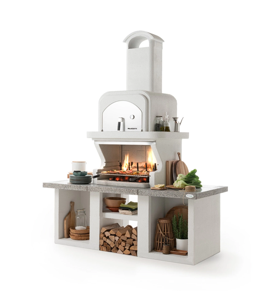 BARBECUE A CARBONELLA IN CEMENTO PALAZZETTI "PAMPLONA" 192X112X214 CM