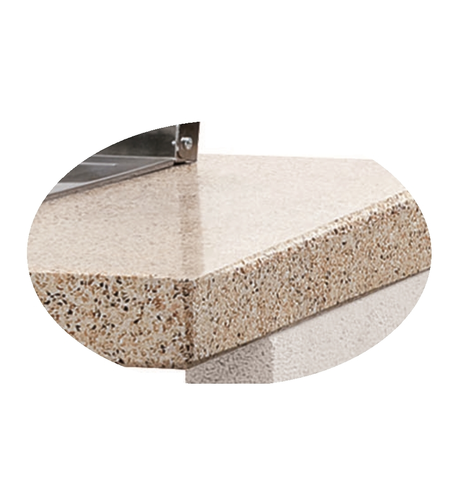 CUCINA DA ESTERNO PALAZZETTI "ARIEL" IN CEMENTO 270X70X238 CM