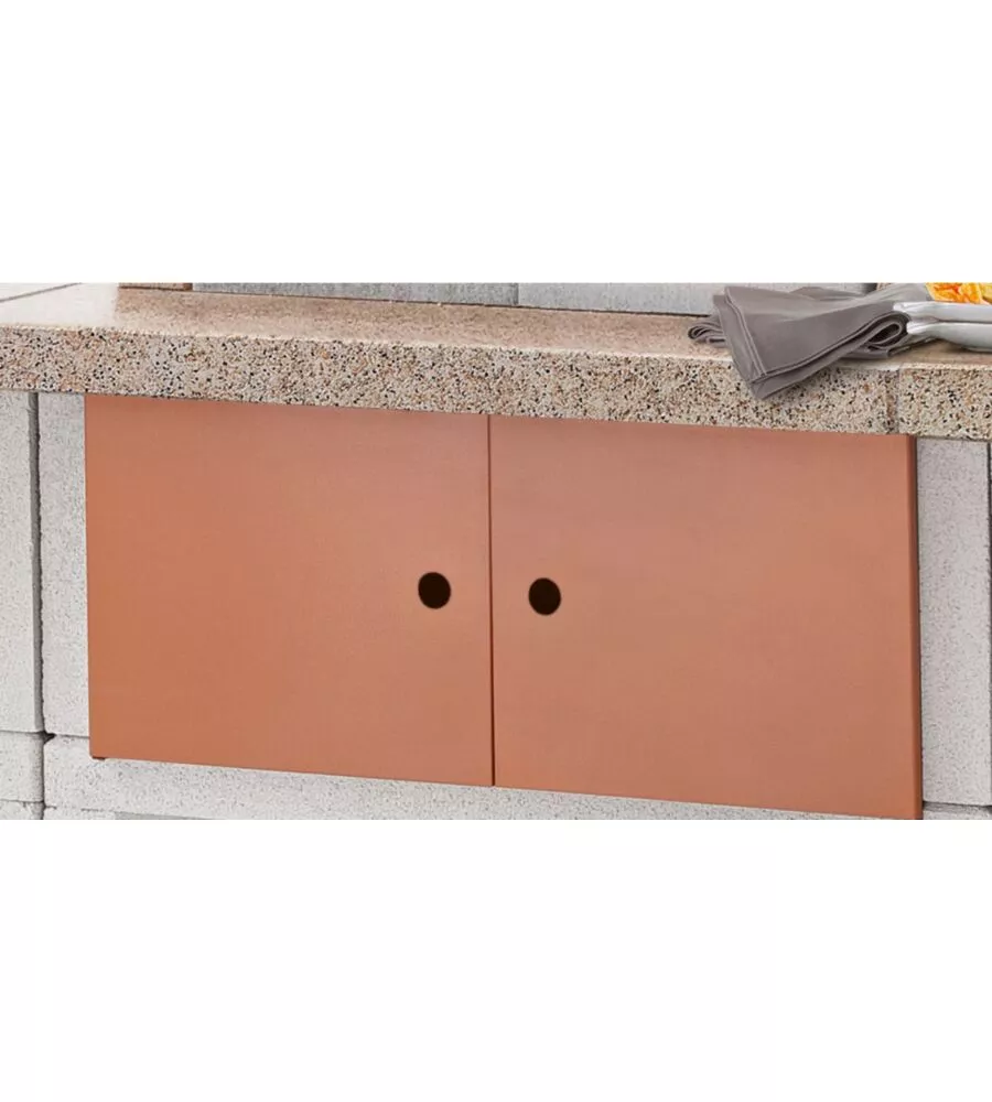 CUCINA DA ESTERNO PALAZZETTI "ARIEL" IN CEMENTO 270X70X238 CM