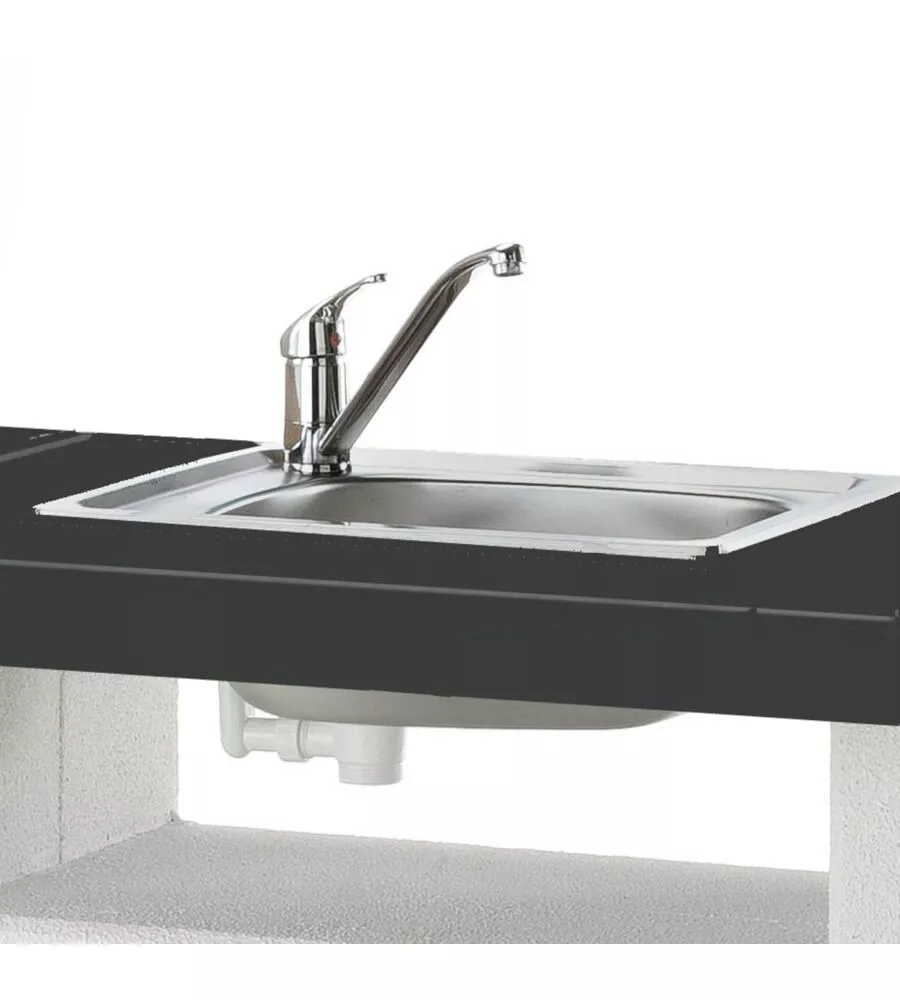 CUCINA DA ESTERNO PALAZZETTI "BRIONI" IN CEMENTO 250X70X225 CM