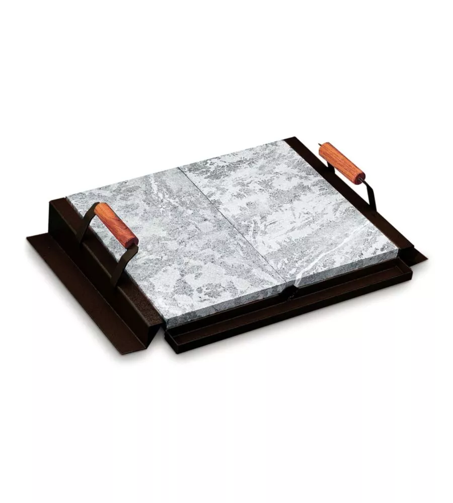 GRIGLIA BARBECUE PALAZZETTI IN ACCIAIO E PIETRA LAVICA 68X44 CM