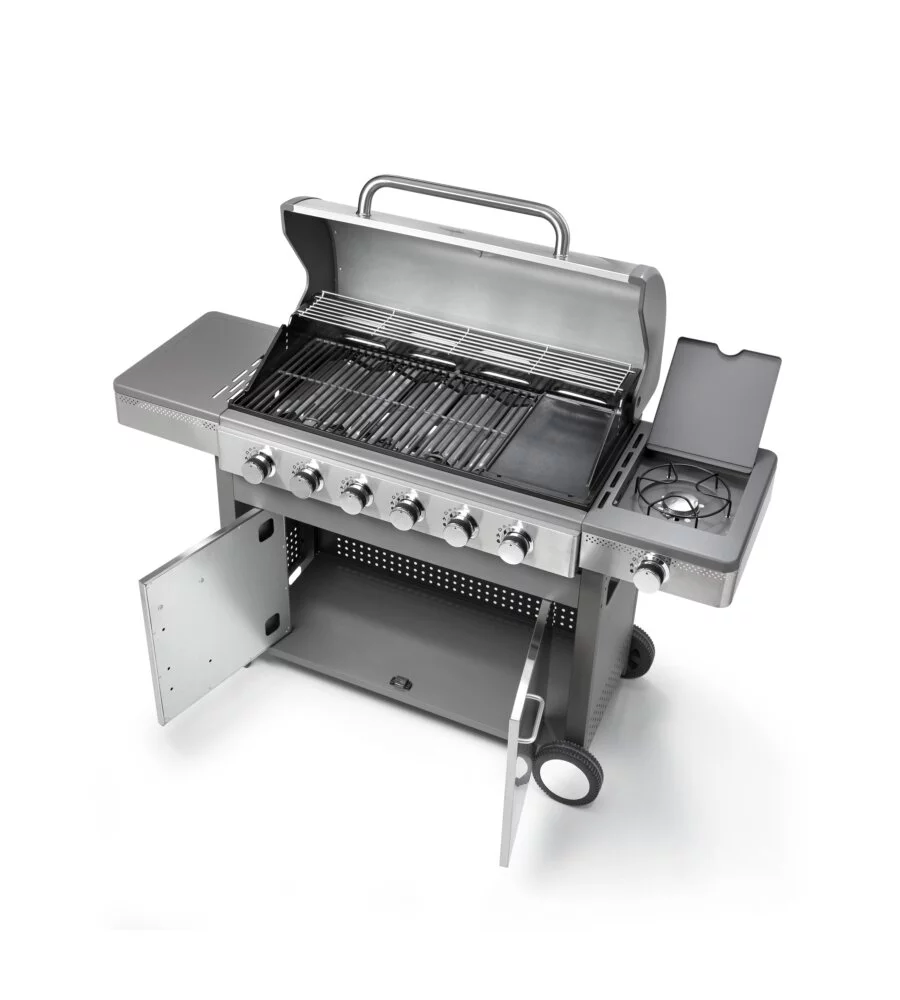 BARBECUE A GAS OMPAGRILL "INDIANAPOLIS 7/B" 7 BRUCIATORI 157,5X58X115,5 CM