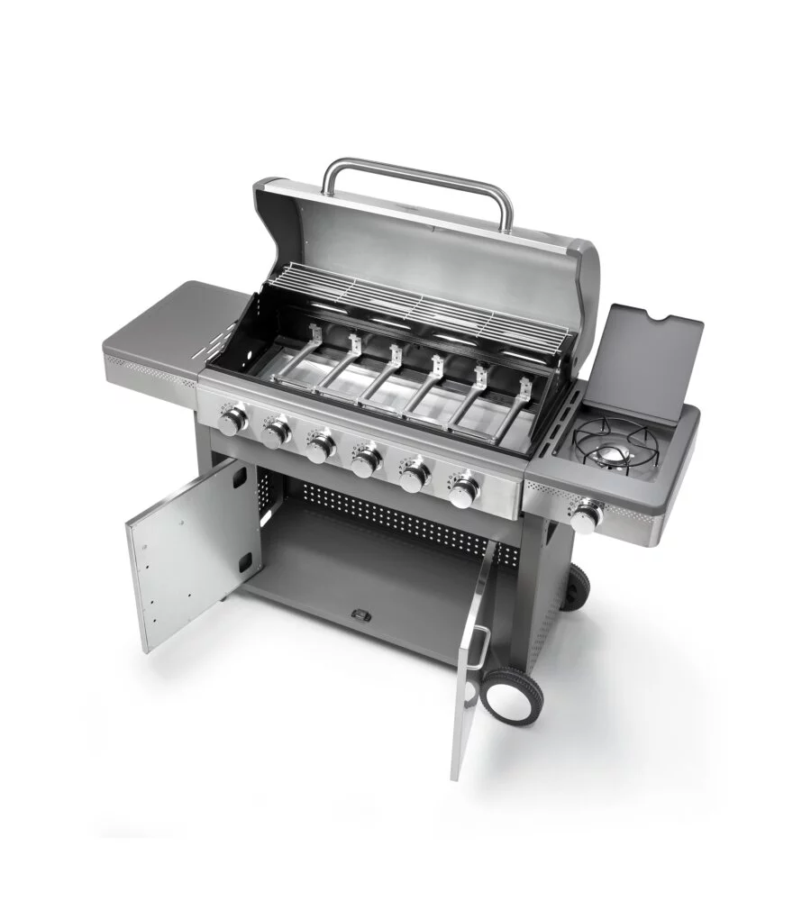 BARBECUE A GAS OMPAGRILL "INDIANAPOLIS 7/B" 7 BRUCIATORI 157,5X58X115,5 CM