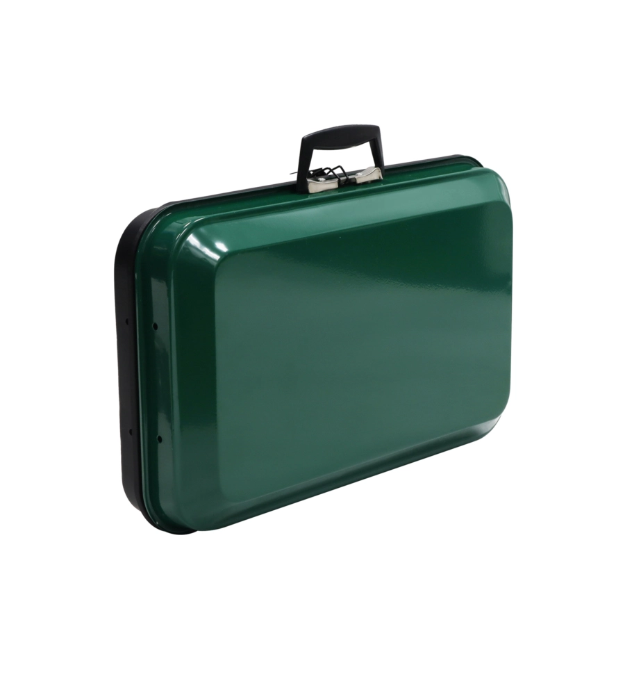 BARBECUE A CARBONE A VALIGETTA OMPAGRILL VERDE GRIGLIA 28X46,5 CM
