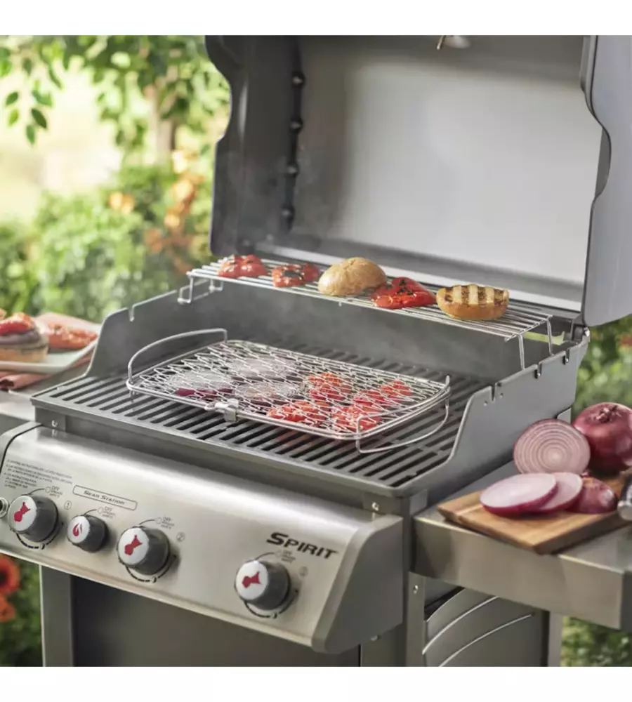 CESTELLO DI COTTURA PER BARBECUE A GAS WEBER "GRANDE" IN ACCIAIO INOX