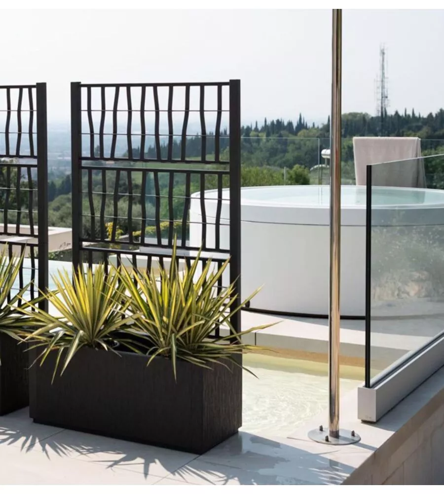 Fioriera da esterno con spalliera "Ethica" grafite 80x36x140 cm