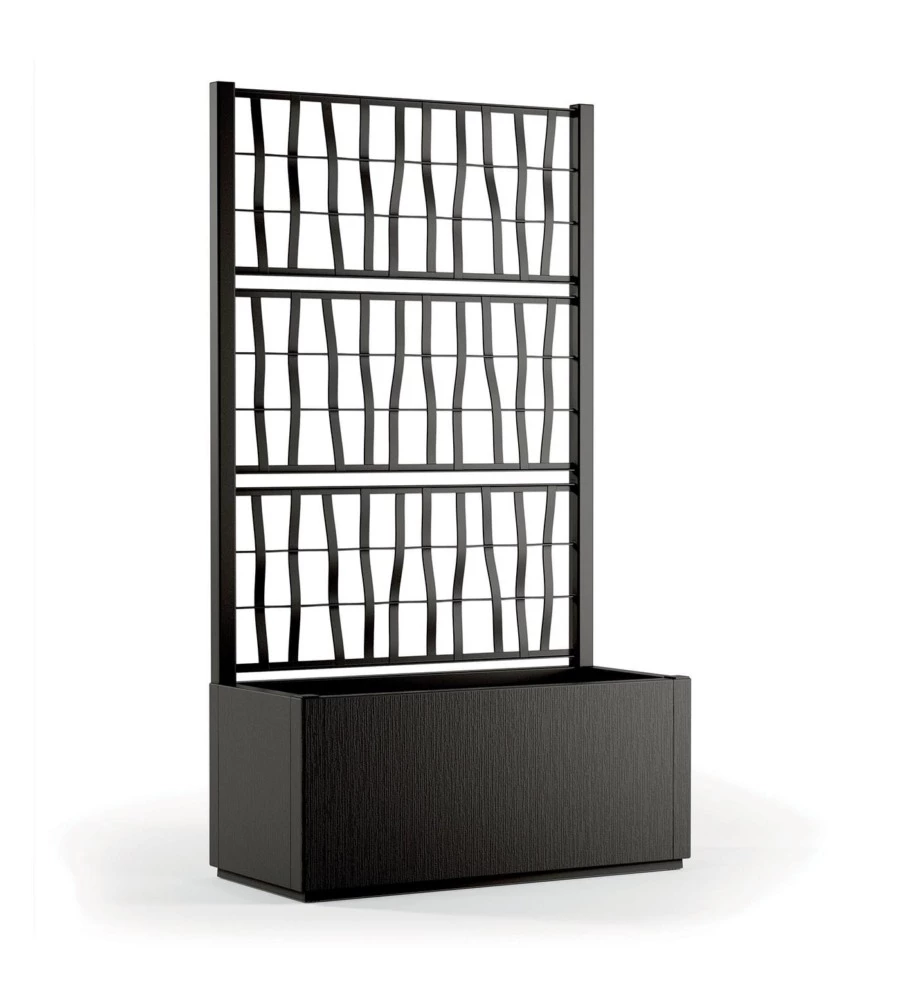 Fioriera da esterno con spalliera "Ethica" grafite 80x36x140 cm