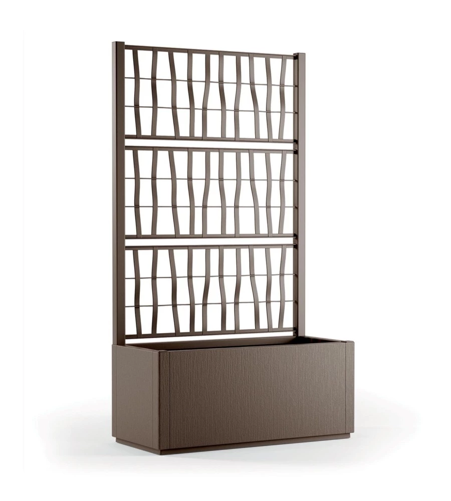 Fioriera da esterno con spalliera "Ethica" tortora 80x36x140 cm