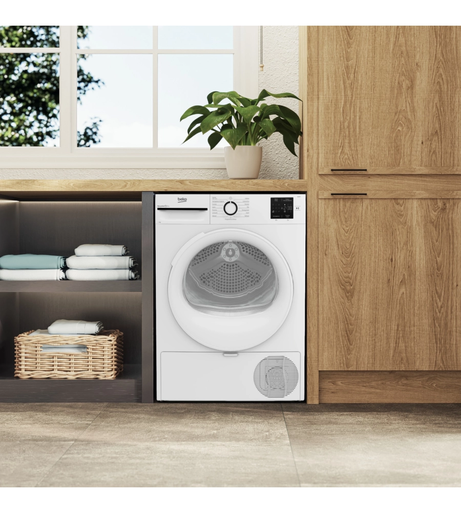 ASCIUGATRICE A LIBERA INSTALLAZIONE BEKO "LINEA ESTETICA NX" A POMPA DI CALORE CARICO 9 KG - COD. BMT93EW