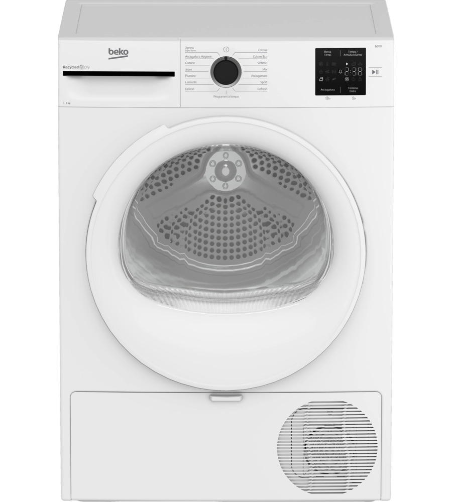 ASCIUGATRICE A LIBERA INSTALLAZIONE BEKO "LINEA ESTETICA NX" A POMPA DI CALORE CARICO 9 KG - COD. BMT93EW