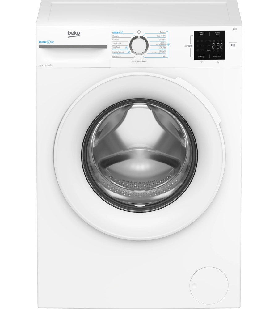 LAVATRICE A LIBERA INSTALLAZIONE BEKO "ENERGY SPIN" CARICO 9 KG - COD. BMWU3921W