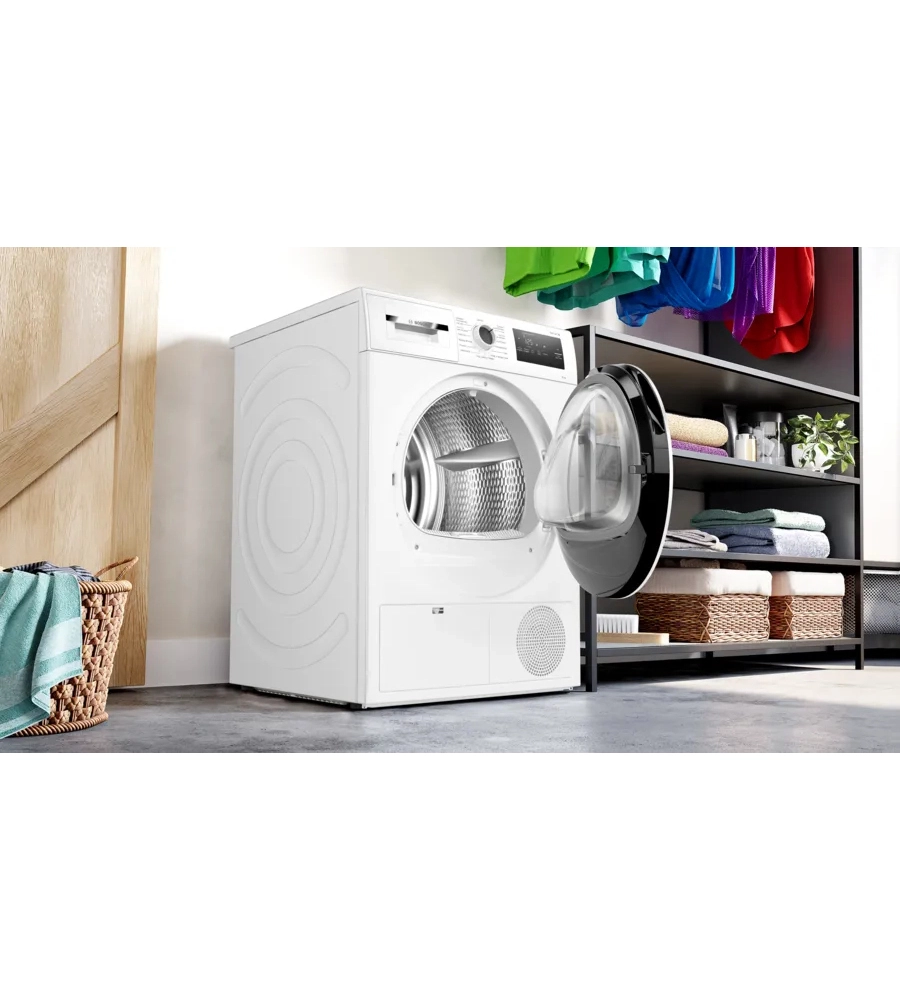 ASCIUGATRICE A LIBERA INSTALLAZIONE  BOSCH "SERIE 4" A POMPA DI CALORE CARICO 8 KG