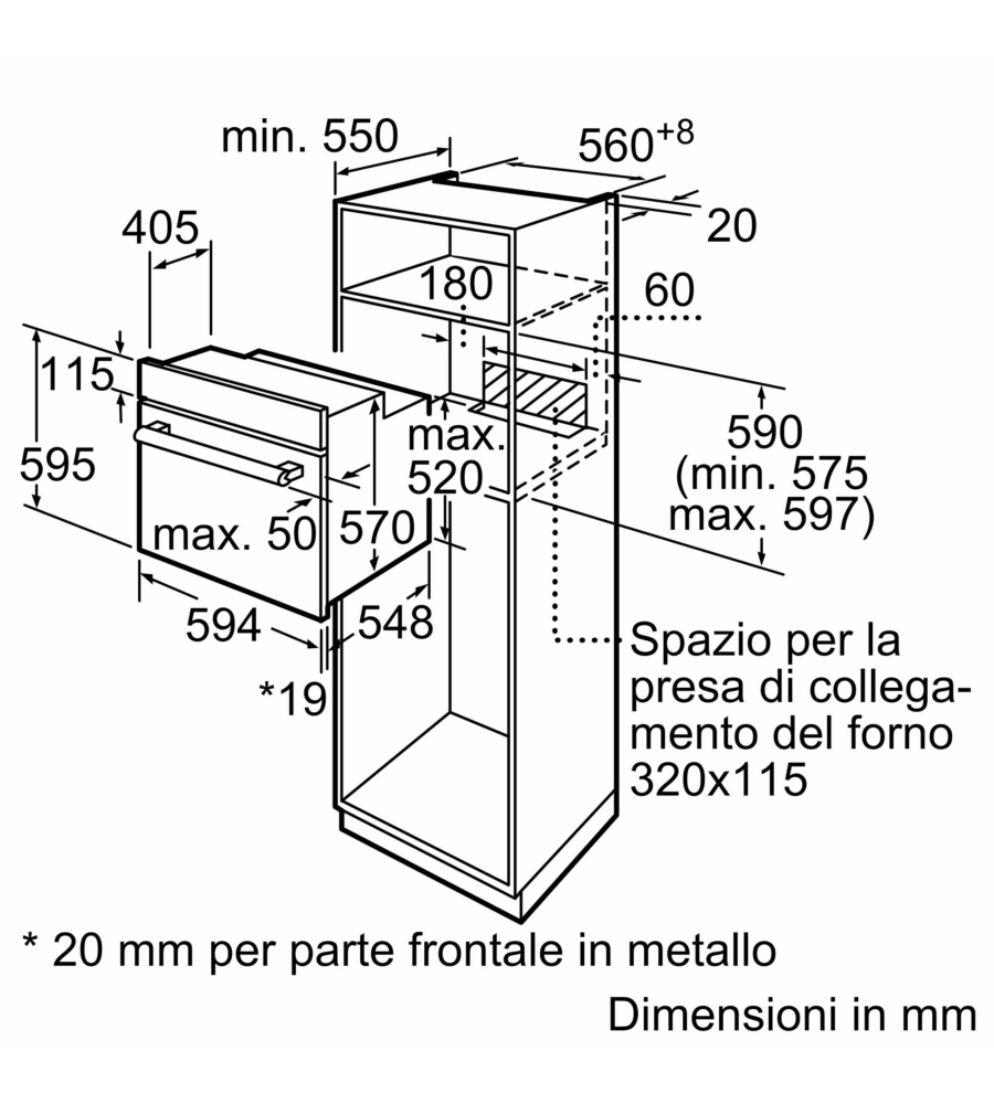FORNO MULTIFUNZIONE DA INCASSO BOSCH "SERIE 2" 3300 W - COD. HBF011BR0