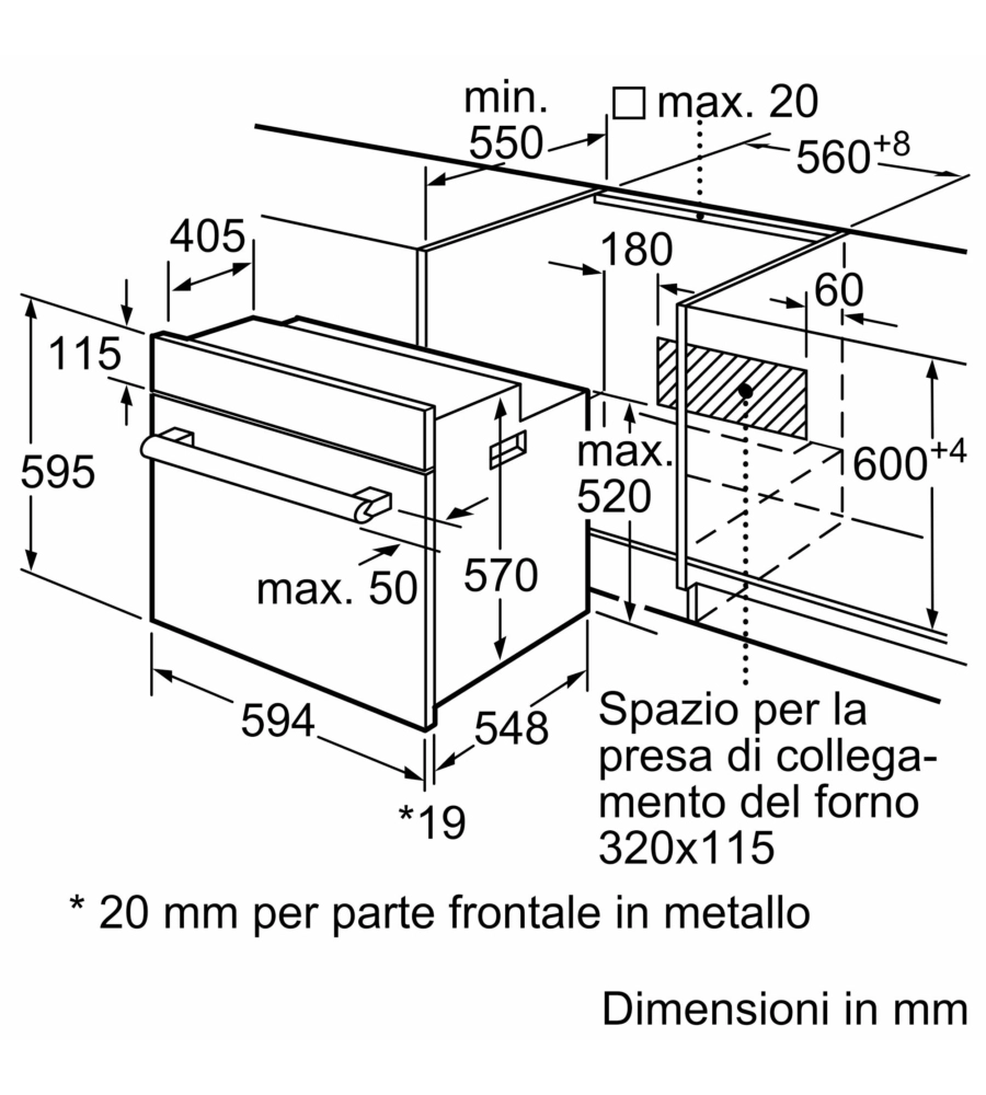 FORNO MULTIFUNZIONE DA INCASSO BOSCH "SERIE 2" 3300 W - COD. HBF011BR0