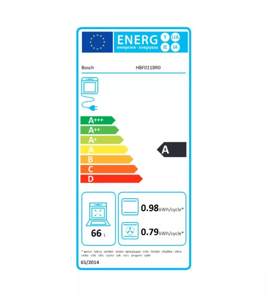 FORNO MULTIFUNZIONE DA INCASSO BOSCH "SERIE 2 HBF011BR0" 3300 W CLASSE ENERGETICA A