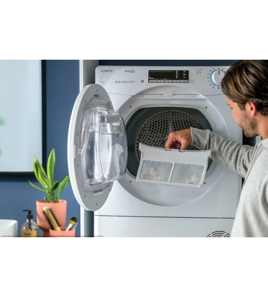 ASCIUGATRICE A LIBERA INSTALLAZIONE CANDY "SMART PRO" A POMPA DI CALORE CARICO 9 KG CON WI-FI - COD. CRO EH9N2TE-S