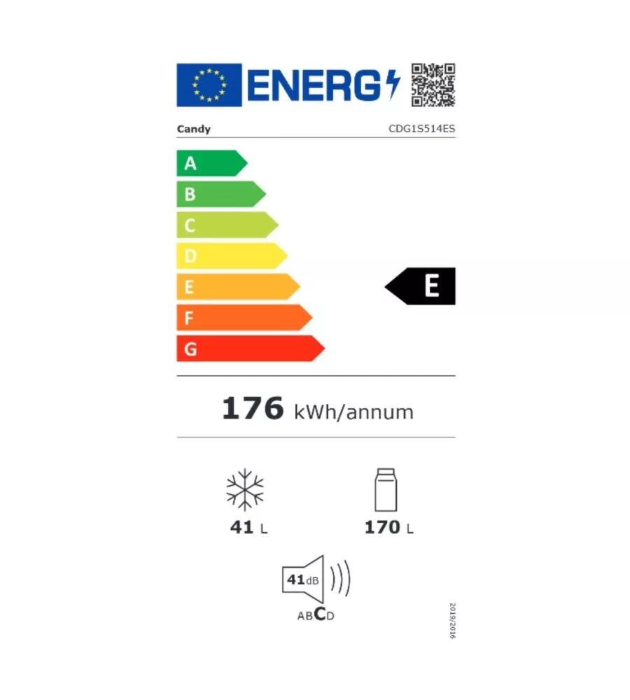 FRIGORIFERO A LIBERA INSTALLAZIONE CANDY "CDG1S514ES" 211 LT 54X55,1X142,8 CM CLASSE ENERGETICA E